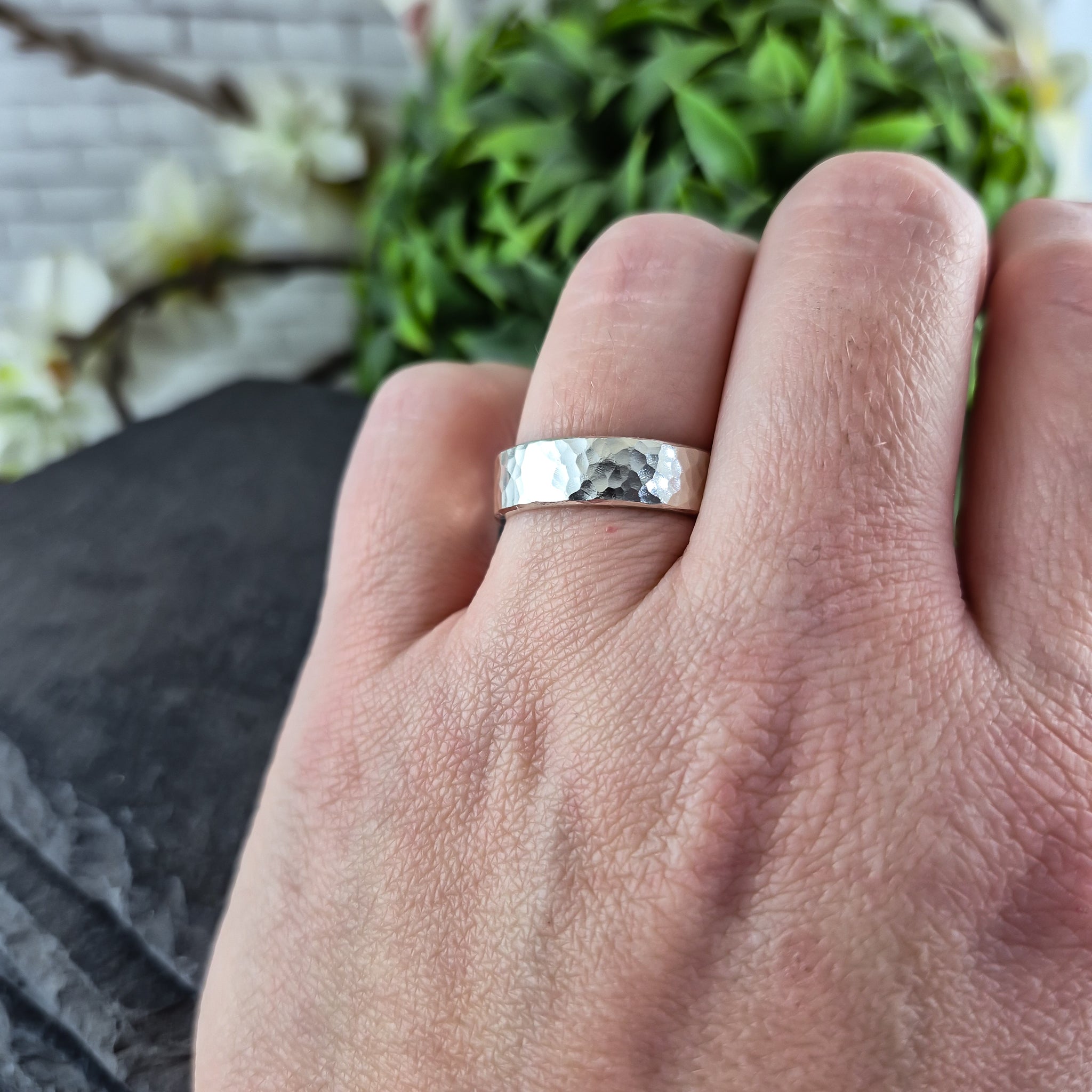 Bague Ancienne En Argent Massif 925 Style Jonc - Taille 50, Avec Pierre Rose, Occasion