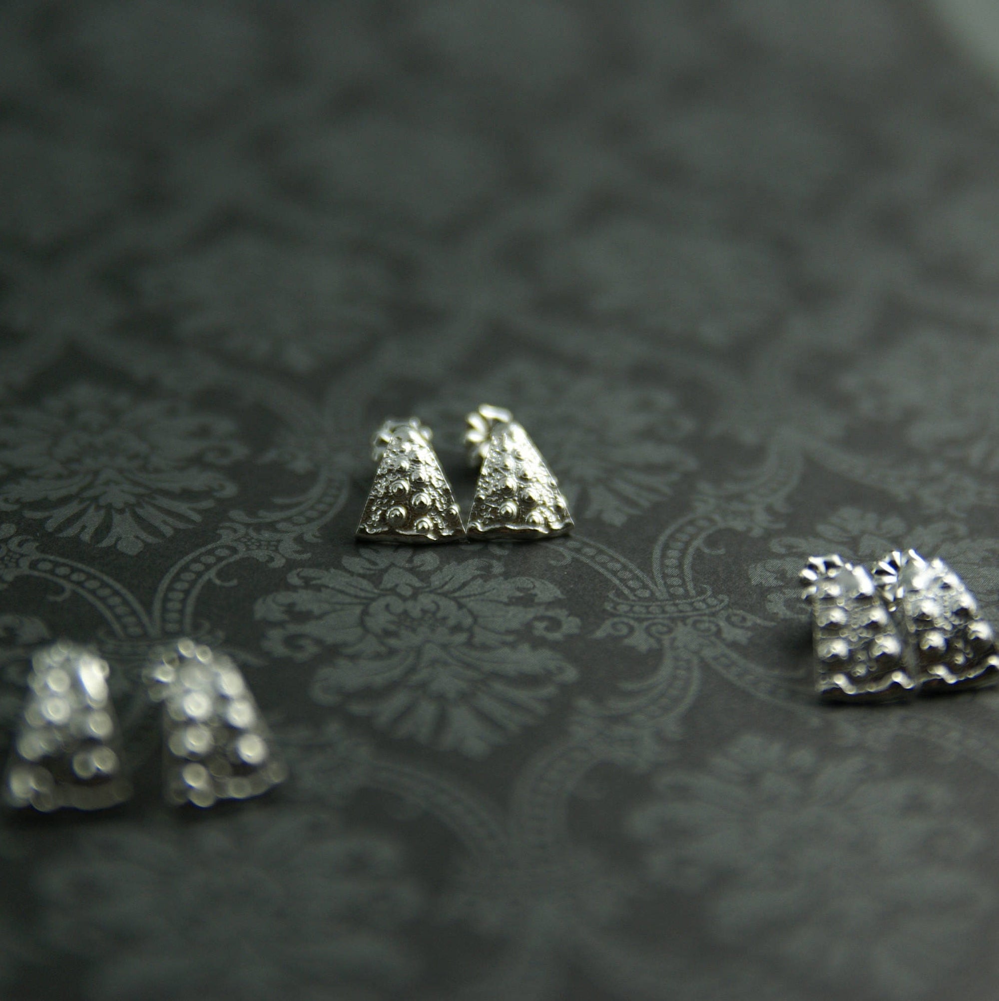 Sterling silver sea urchin earrings