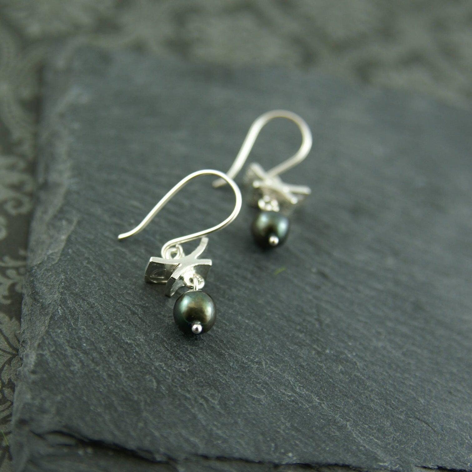 Oriental earrings in sterling silver