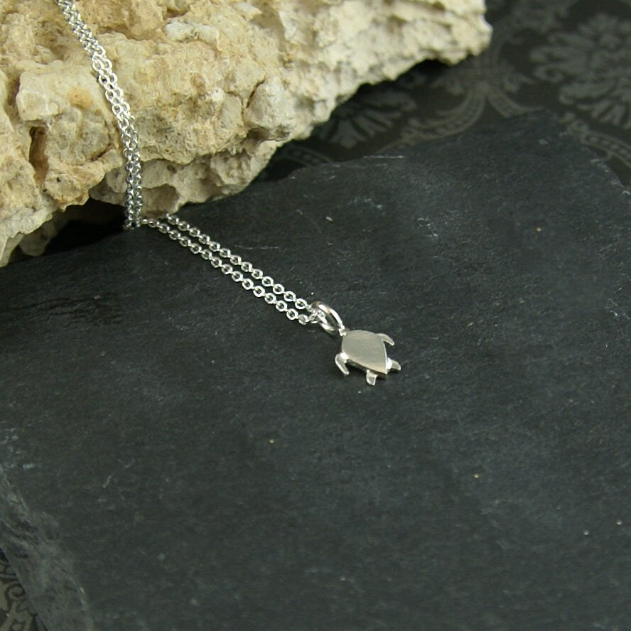 Small Sterling Silver Turtle Pendant