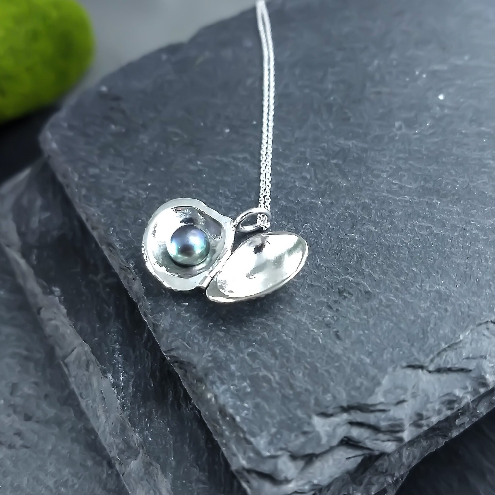 Shell and Pearl Pendant in Sterling Silver