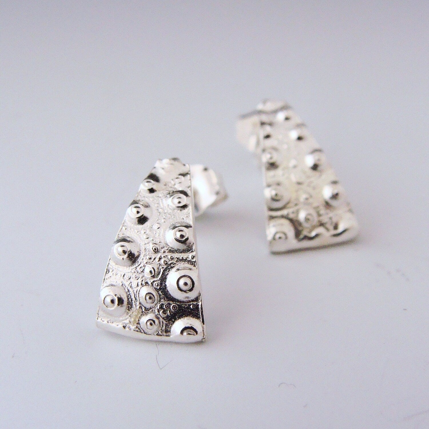 Sterling silver sea urchin earrings