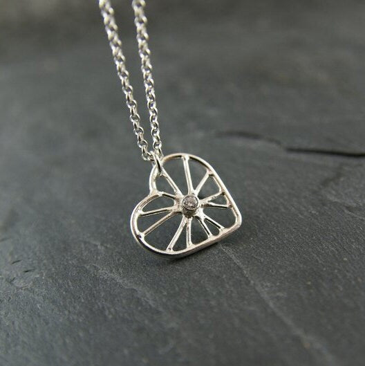 Sterling silver women's heart pendant