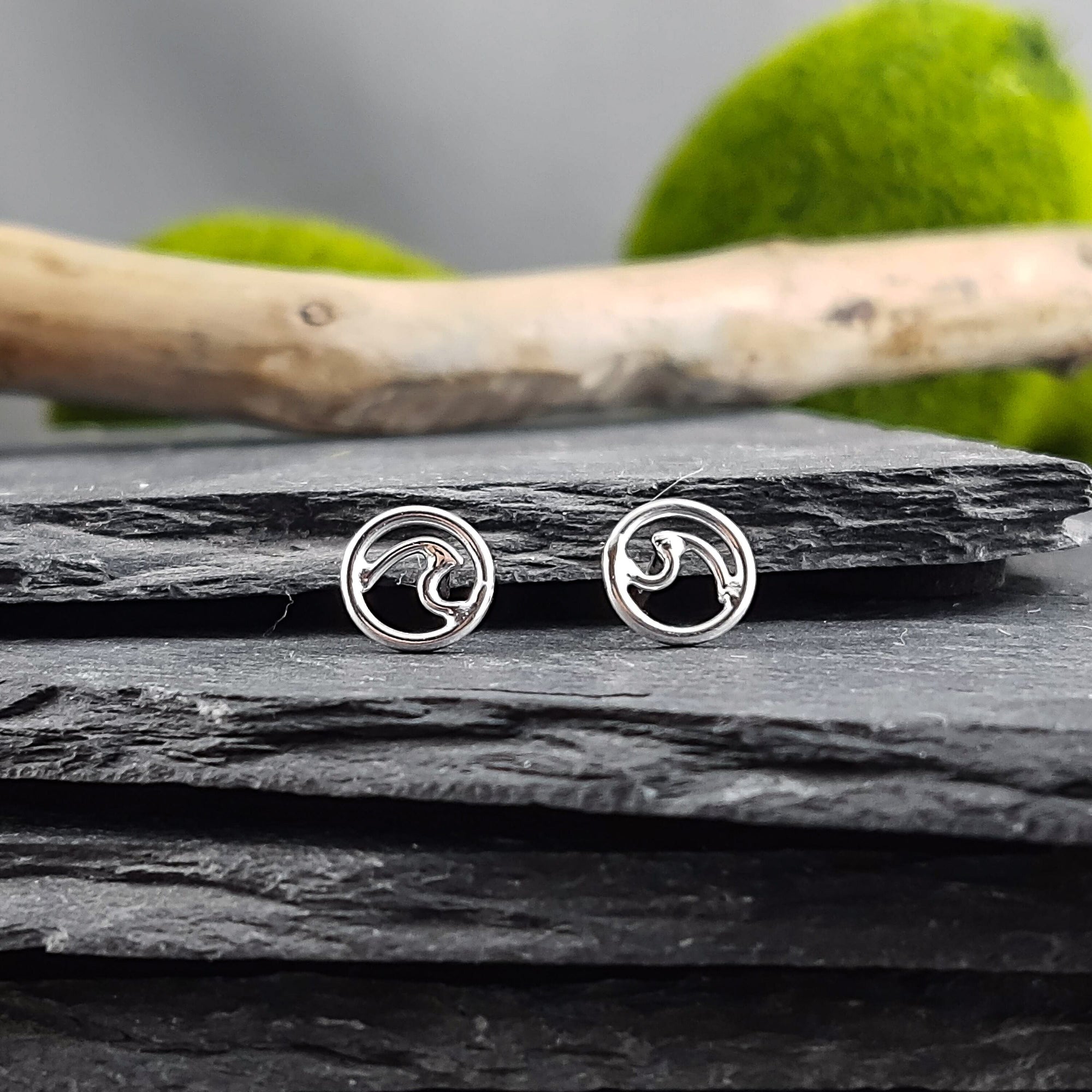 Sterling silver wave earrings