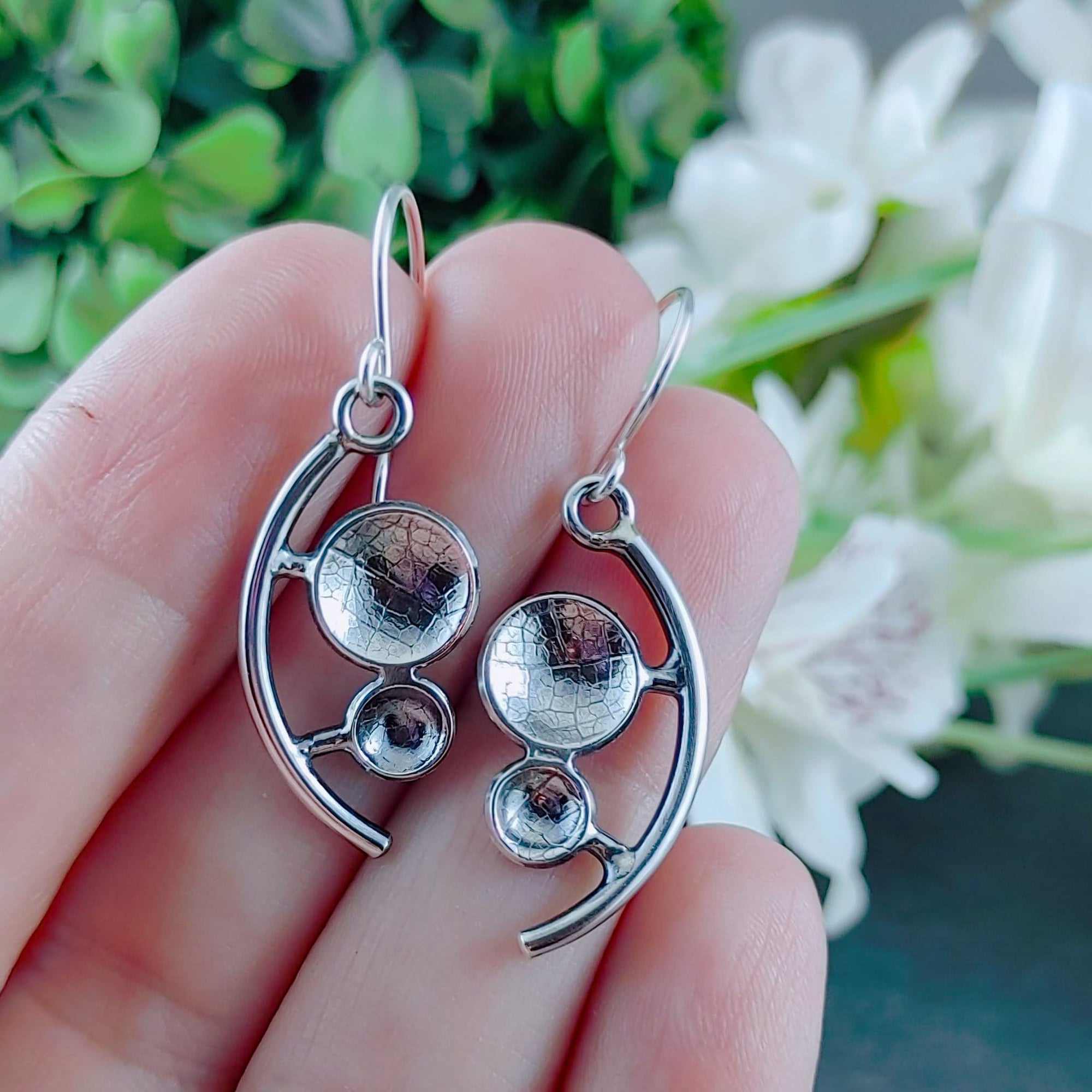 Planets earrings in sterling silver