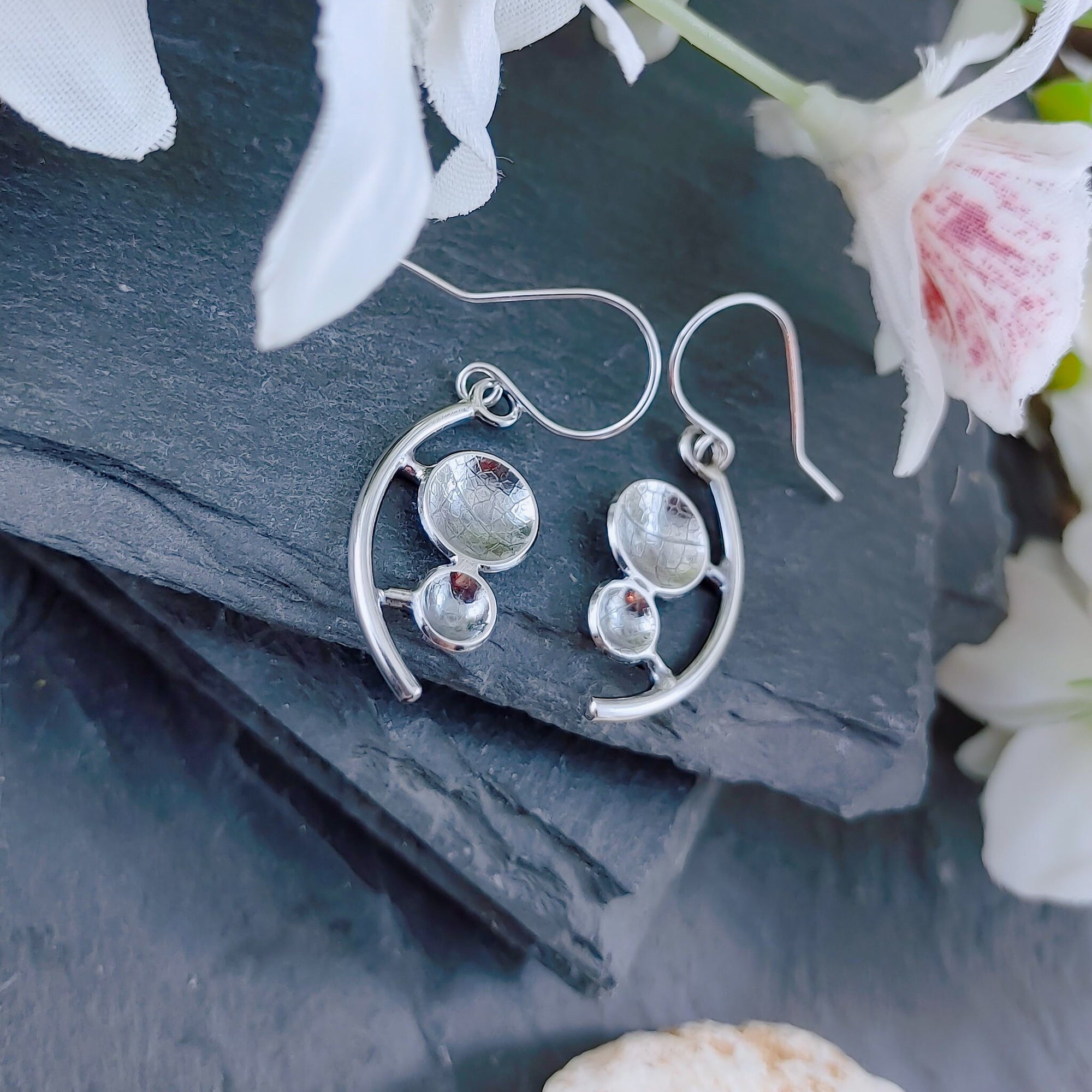 Planets earrings in sterling silver