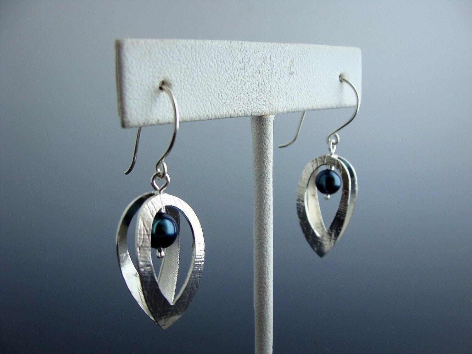 Sterling silver cage earrings