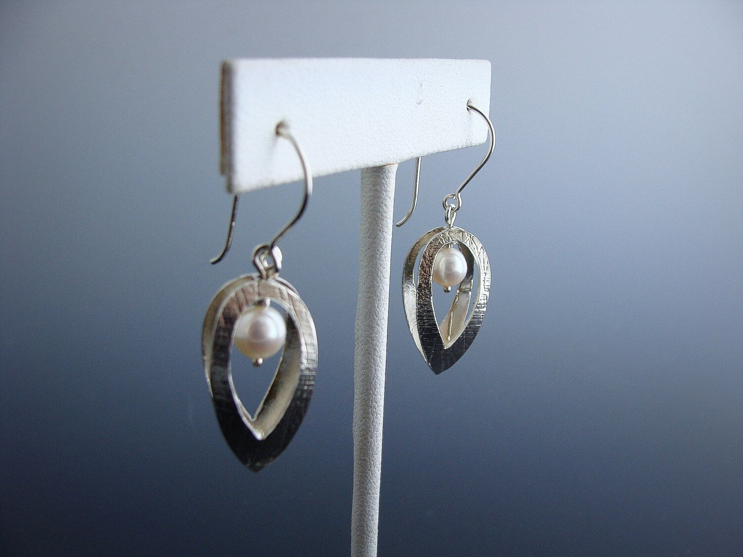 Sterling silver cage earrings