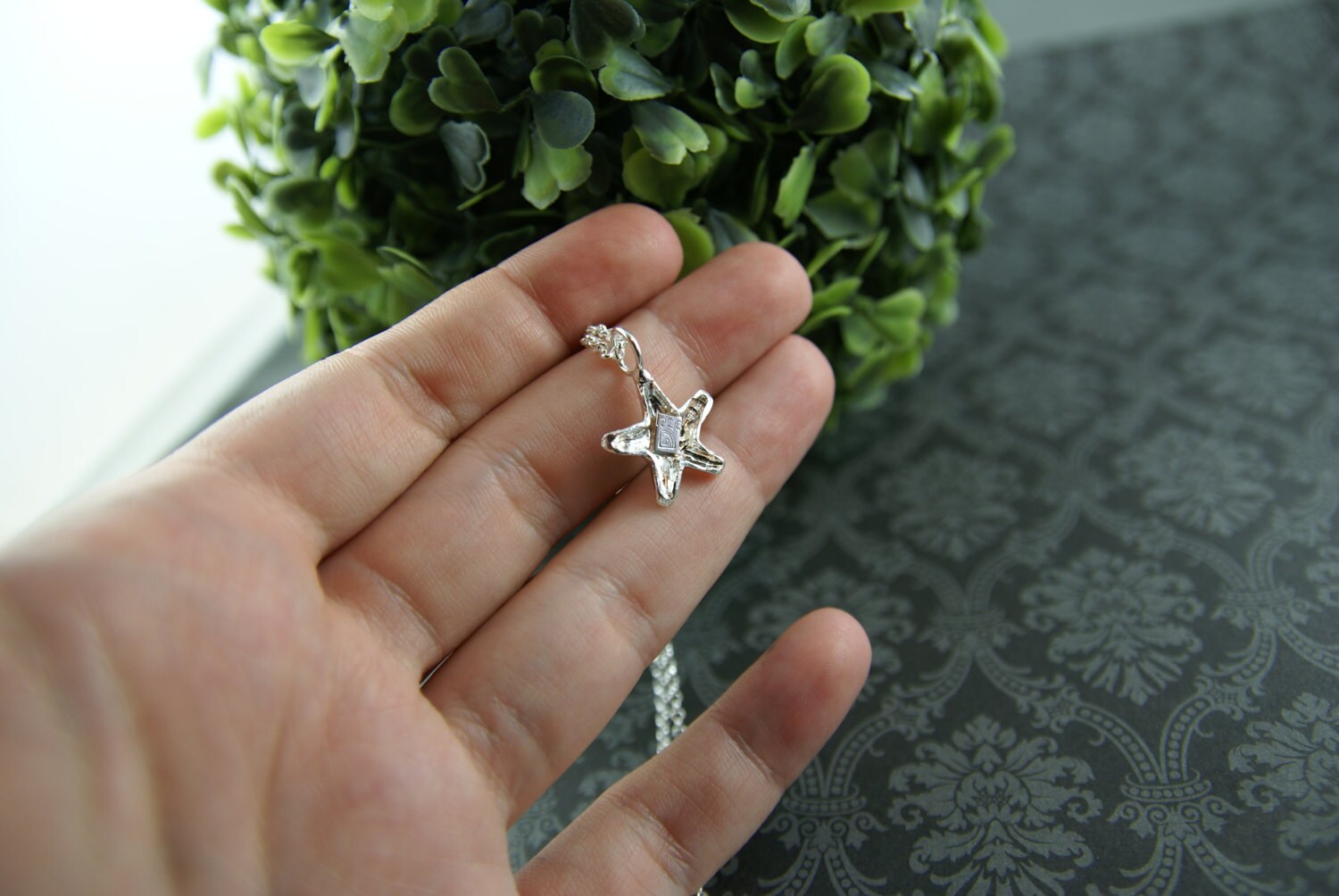 Small Starfish Pendant in Sterling Silver