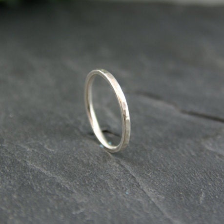 925 Sterling Silver Hammered Ring