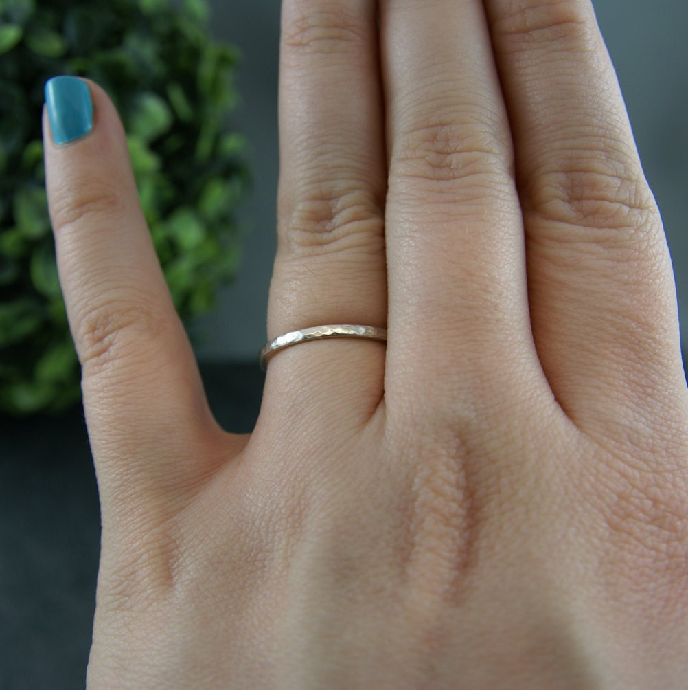 925 Sterling Silver Hammered Ring