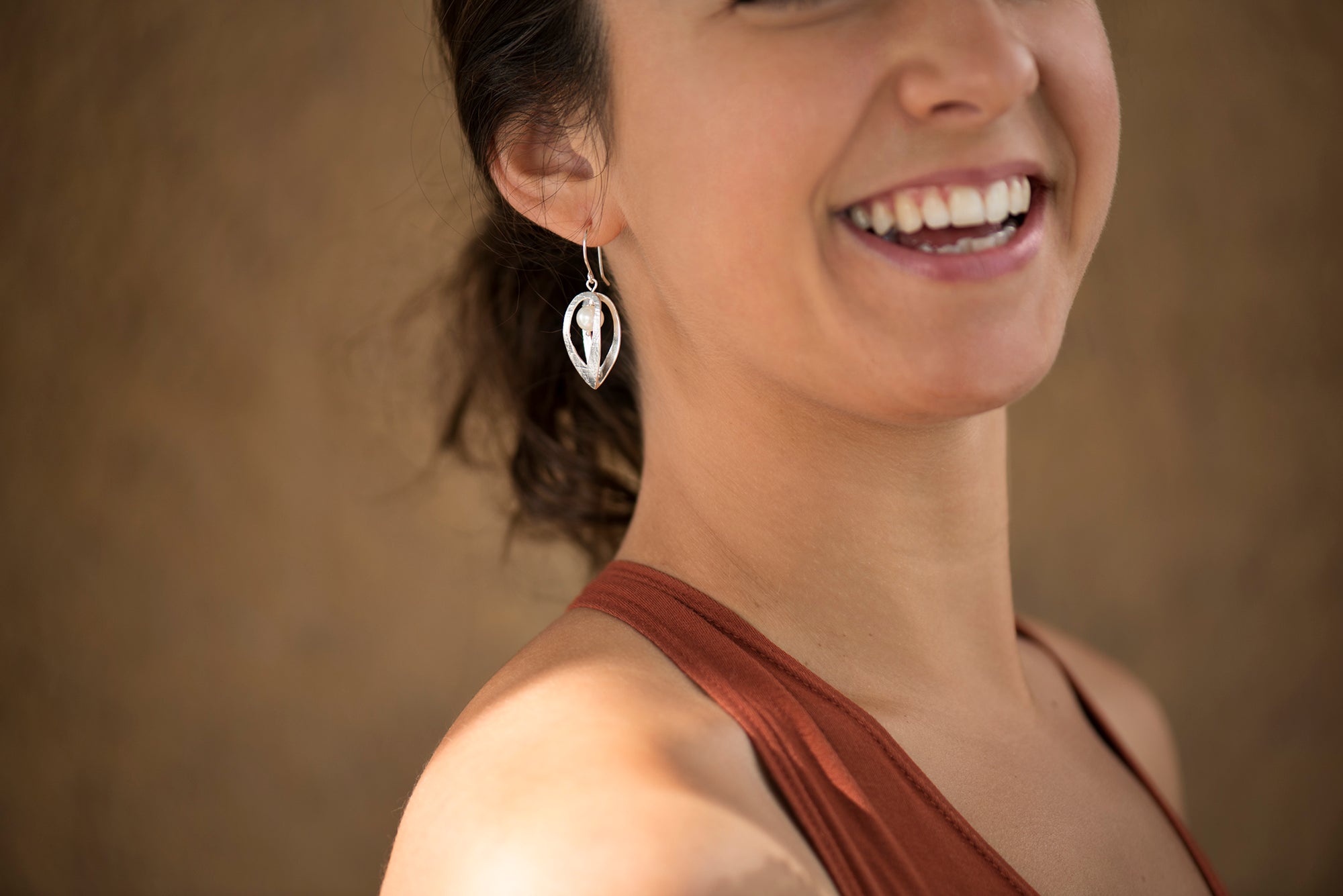 Boucles d'oreilles cage en argent sterling