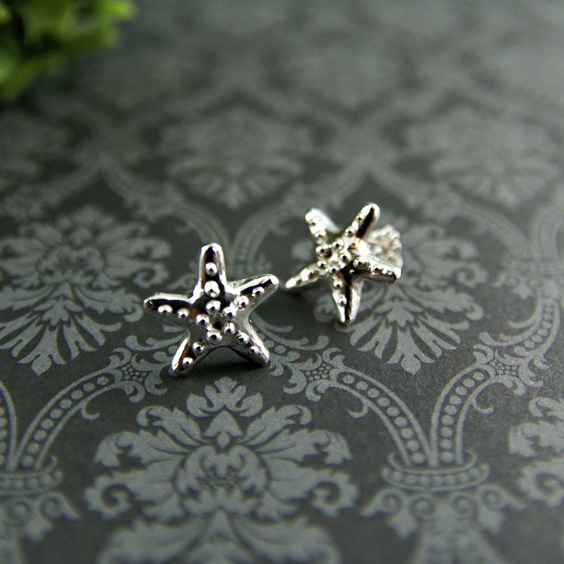 Starfish earrings in sterling silver