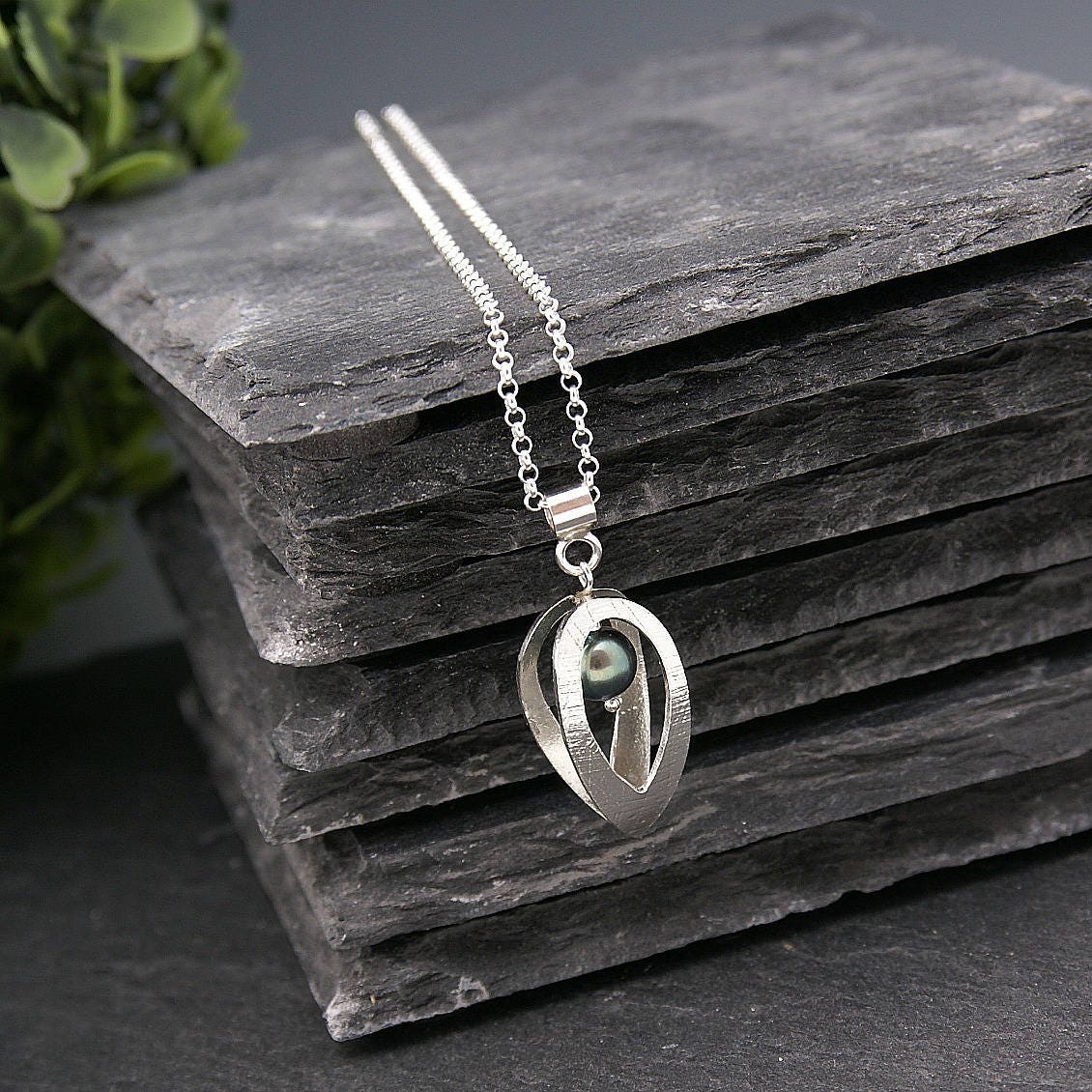 Sterling silver cage pendant