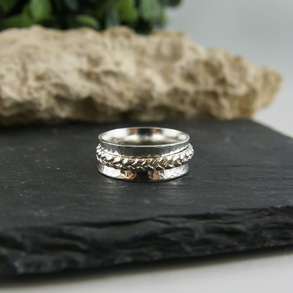 Bague en argent sterling tressé : alliance celtique - France Bague en argent sterling tressé : alliance celtique - France