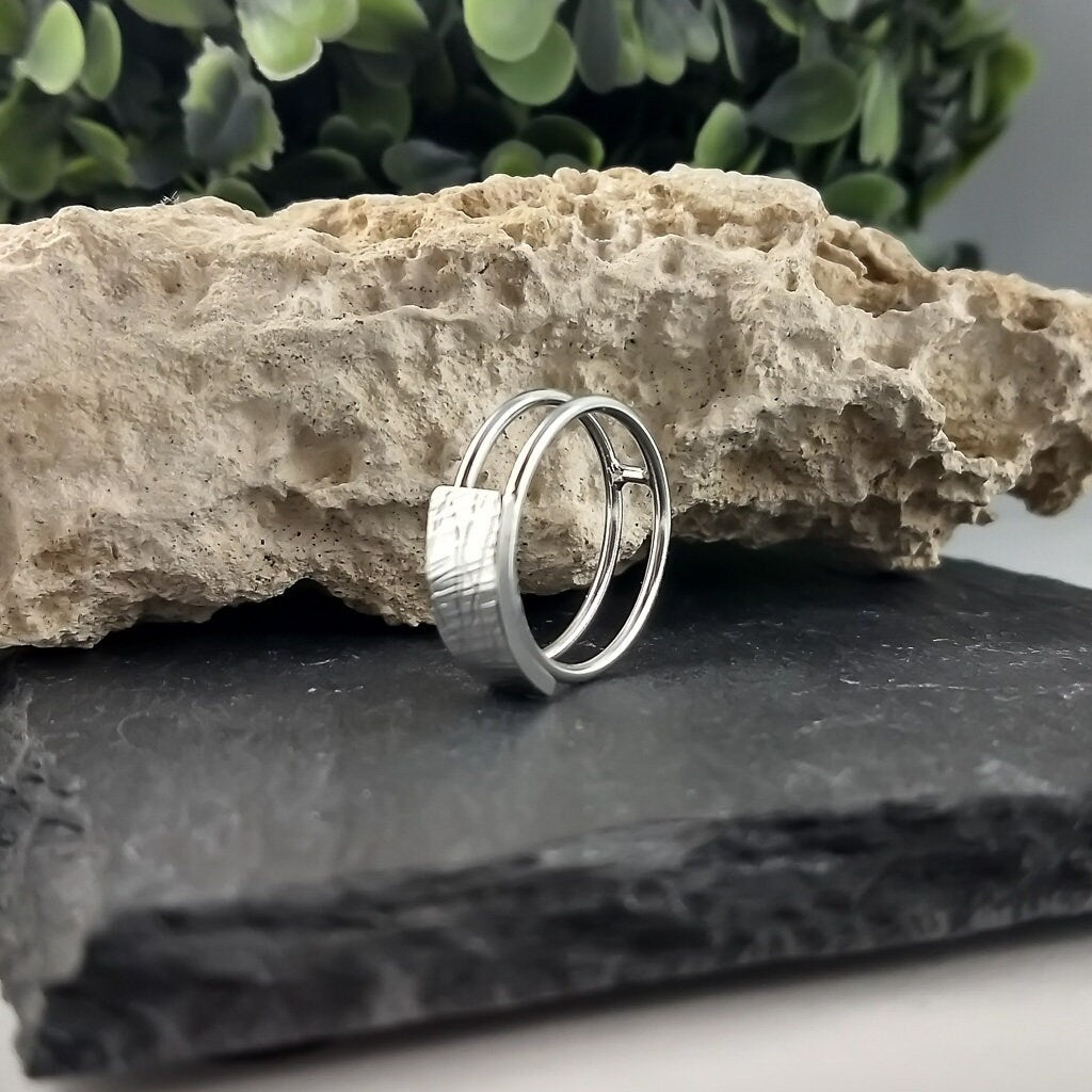 Sterling silver gallery ring