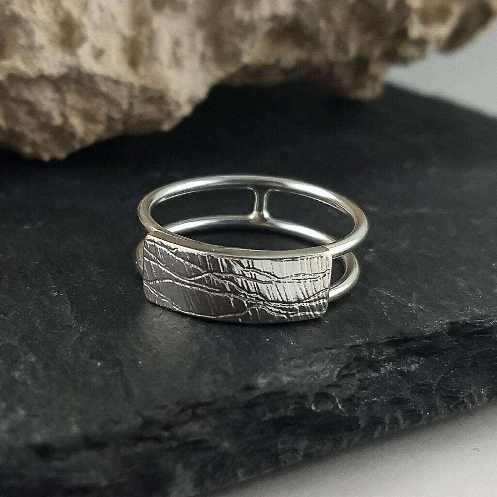 Sterling silver gallery ring