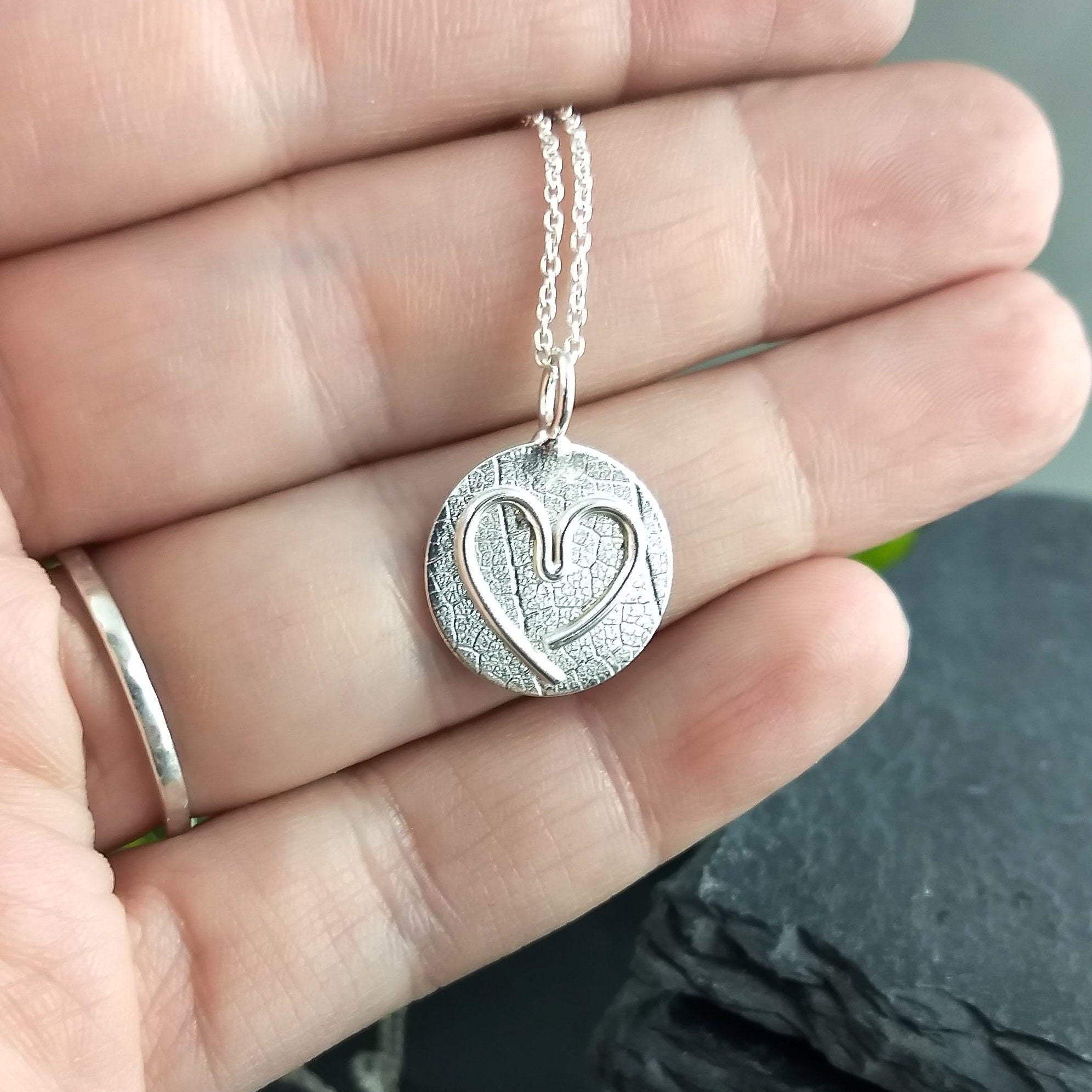 Child's heart pendant in sterling silver