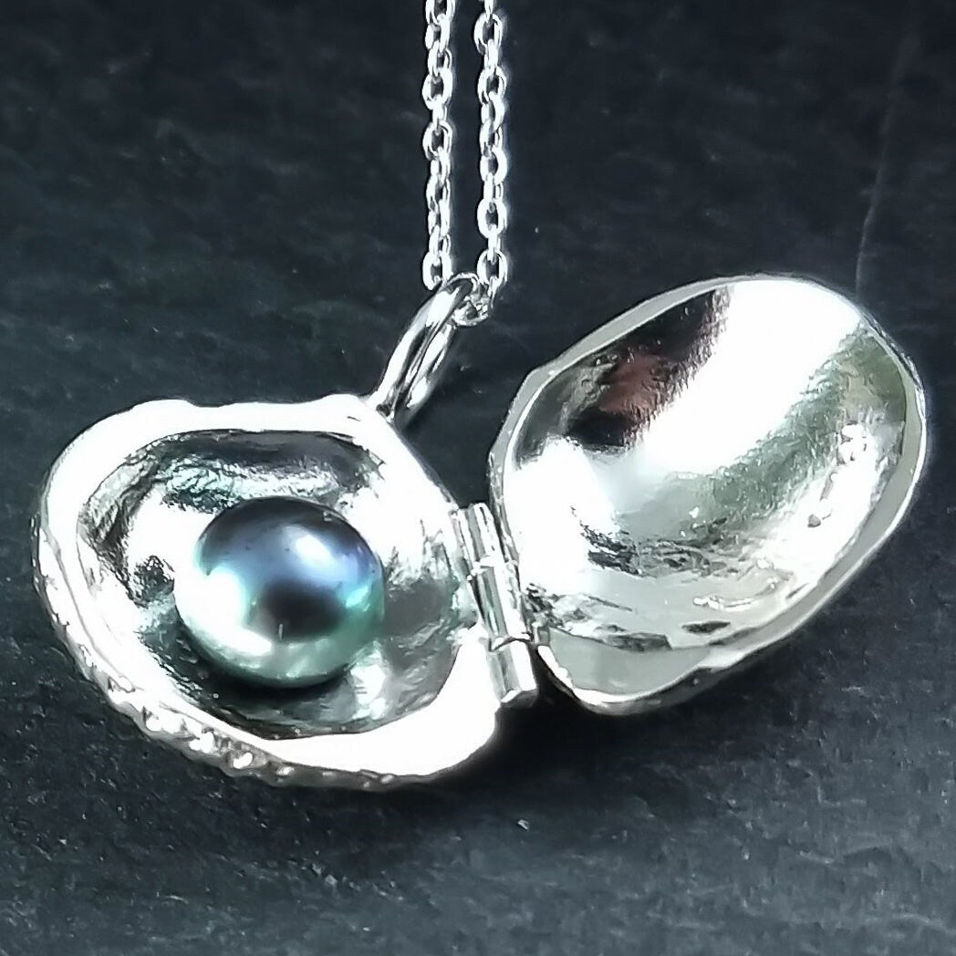 Shell and Pearl Pendant in Sterling Silver