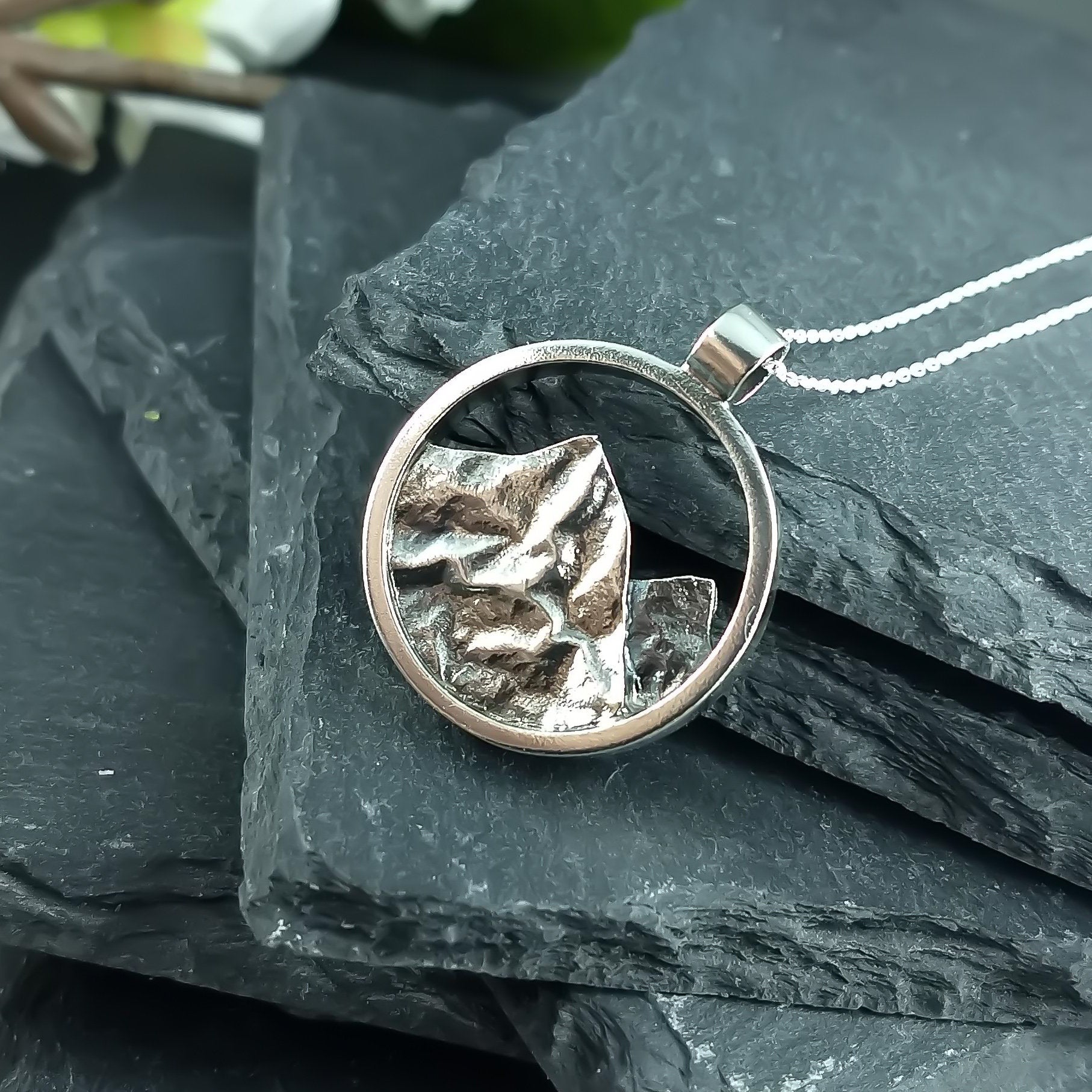 Large Sterling Silver Mountain Necklace
