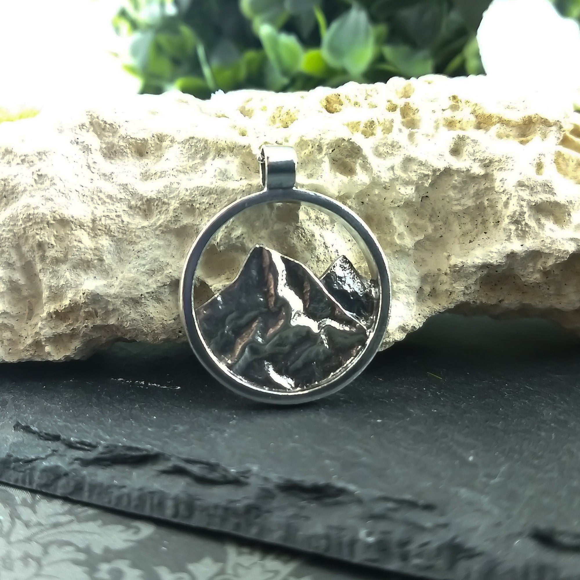Large Sterling Silver Mountain Necklace
