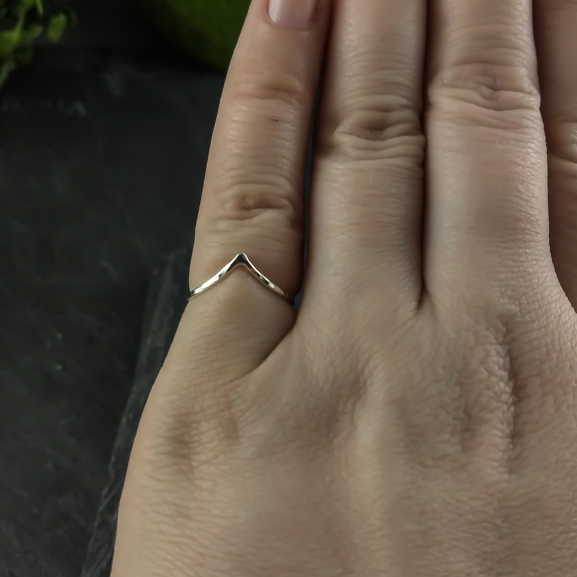 Sterling silver chevron ring