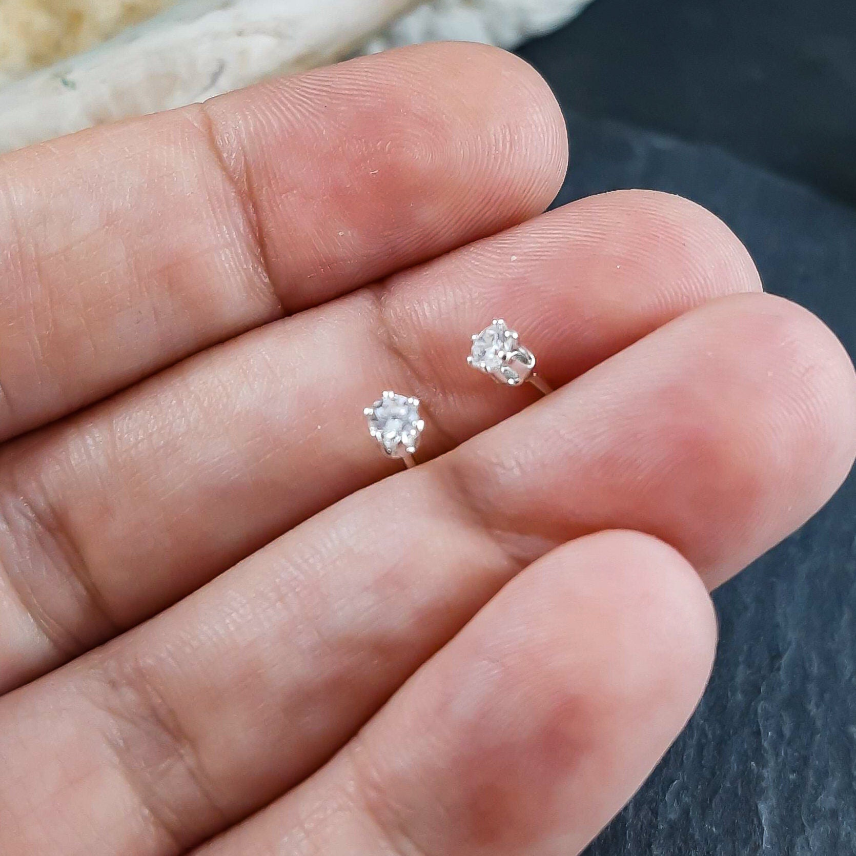 Sterling silver earrings with fine stones