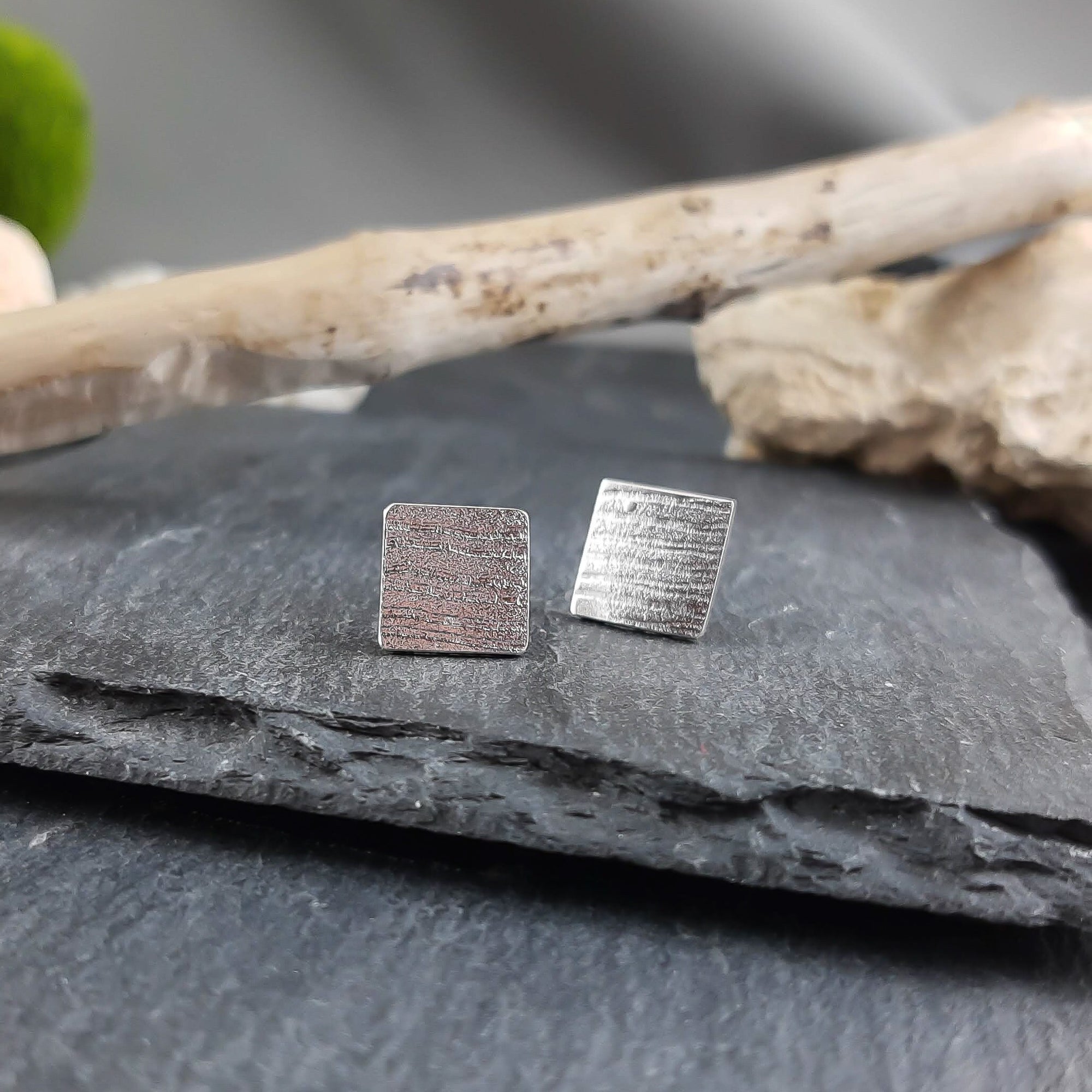 Square Nurse Theme Earrings in Sterling Silver