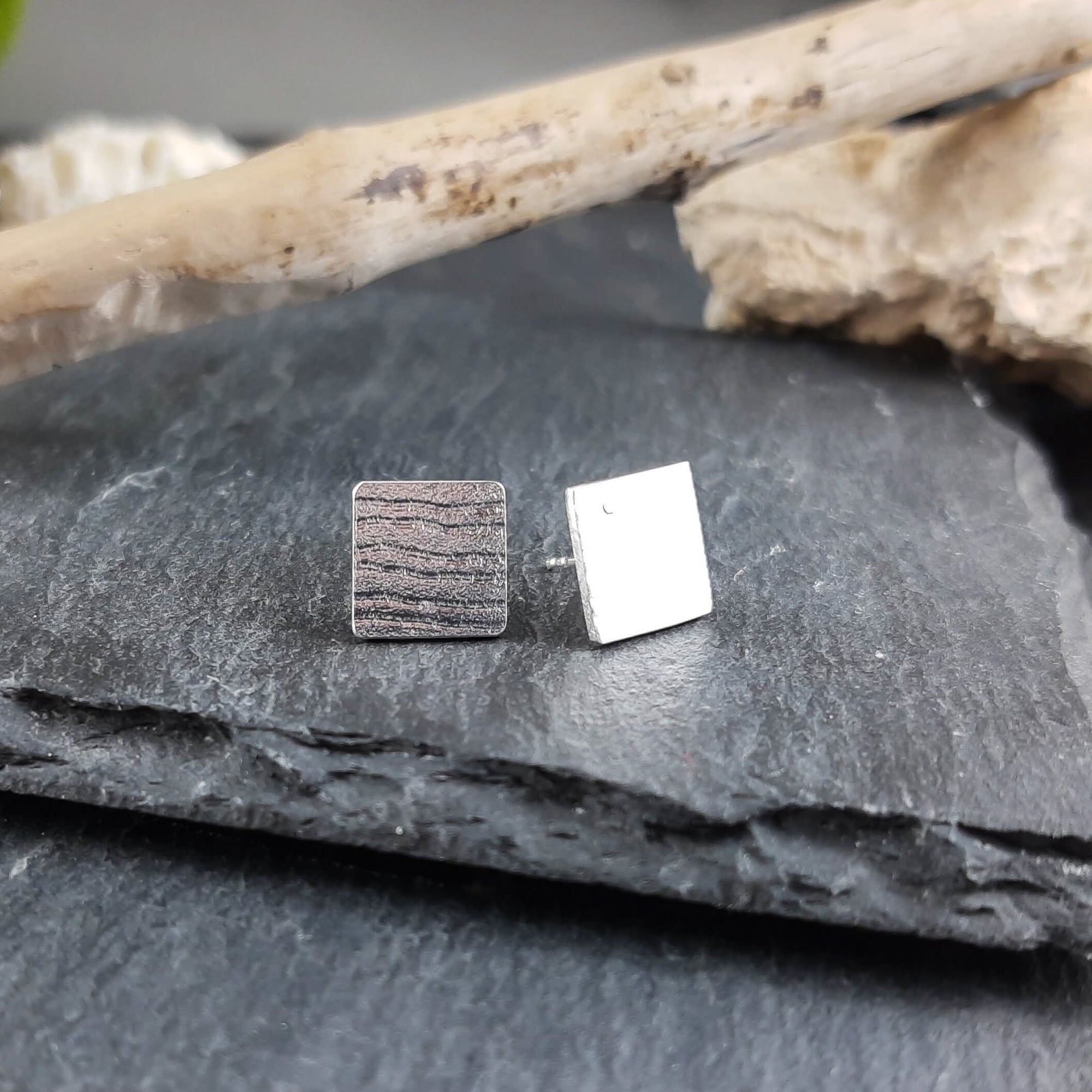 Square Nurse Theme Earrings in Sterling Silver