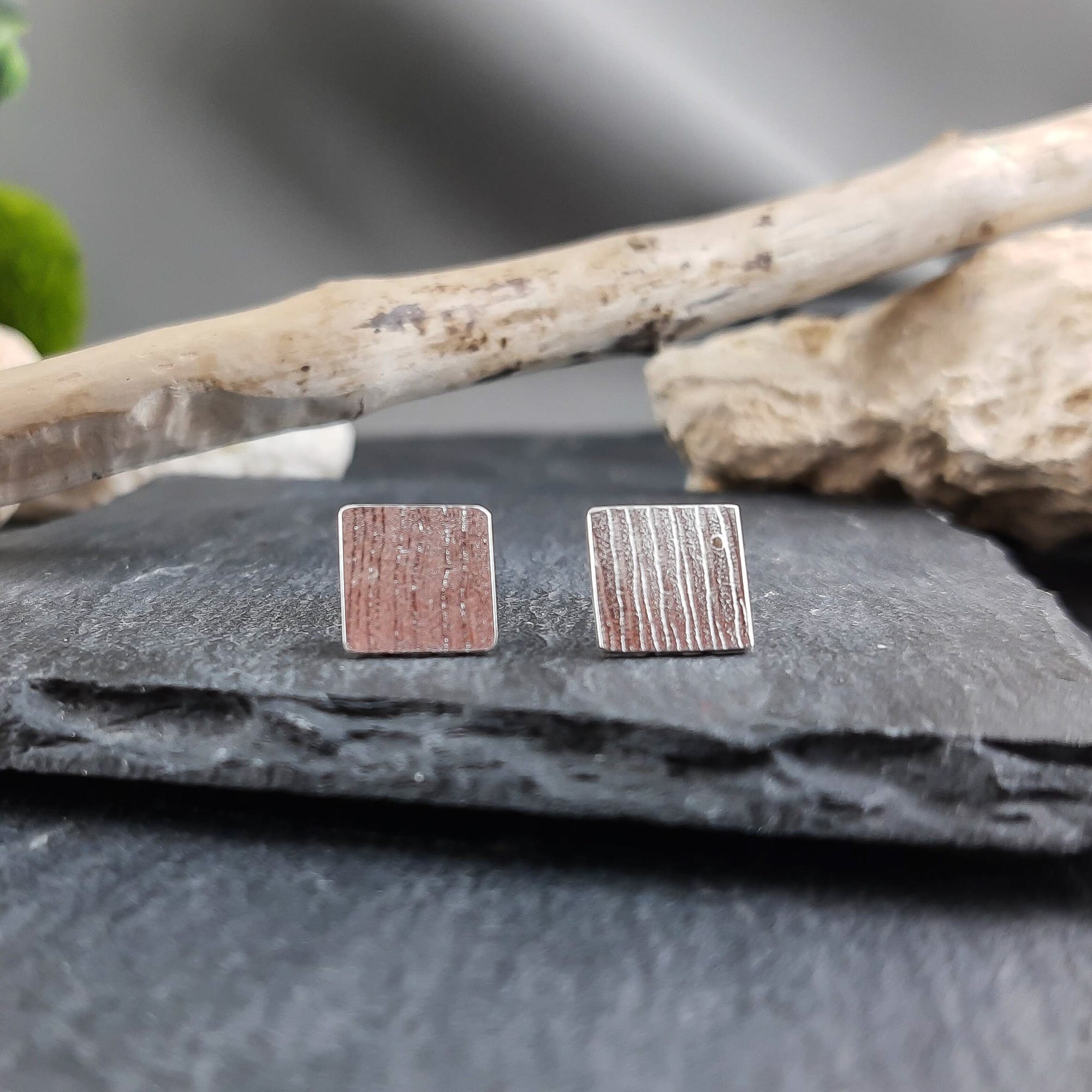 Square Nurse Theme Earrings in Sterling Silver