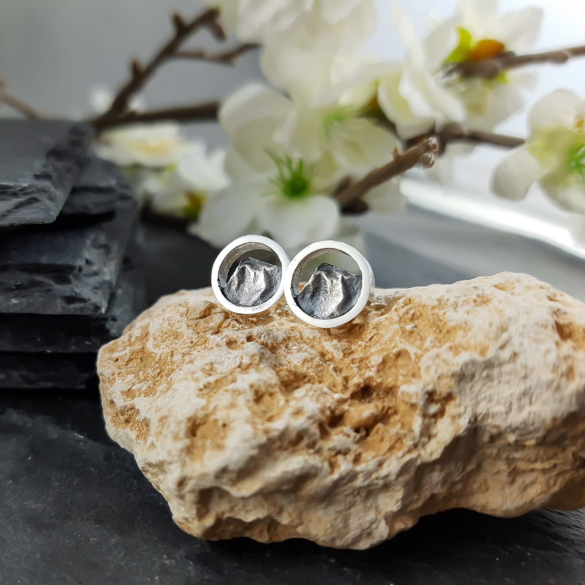 Sterling Silver Mountains Fixed Earrings