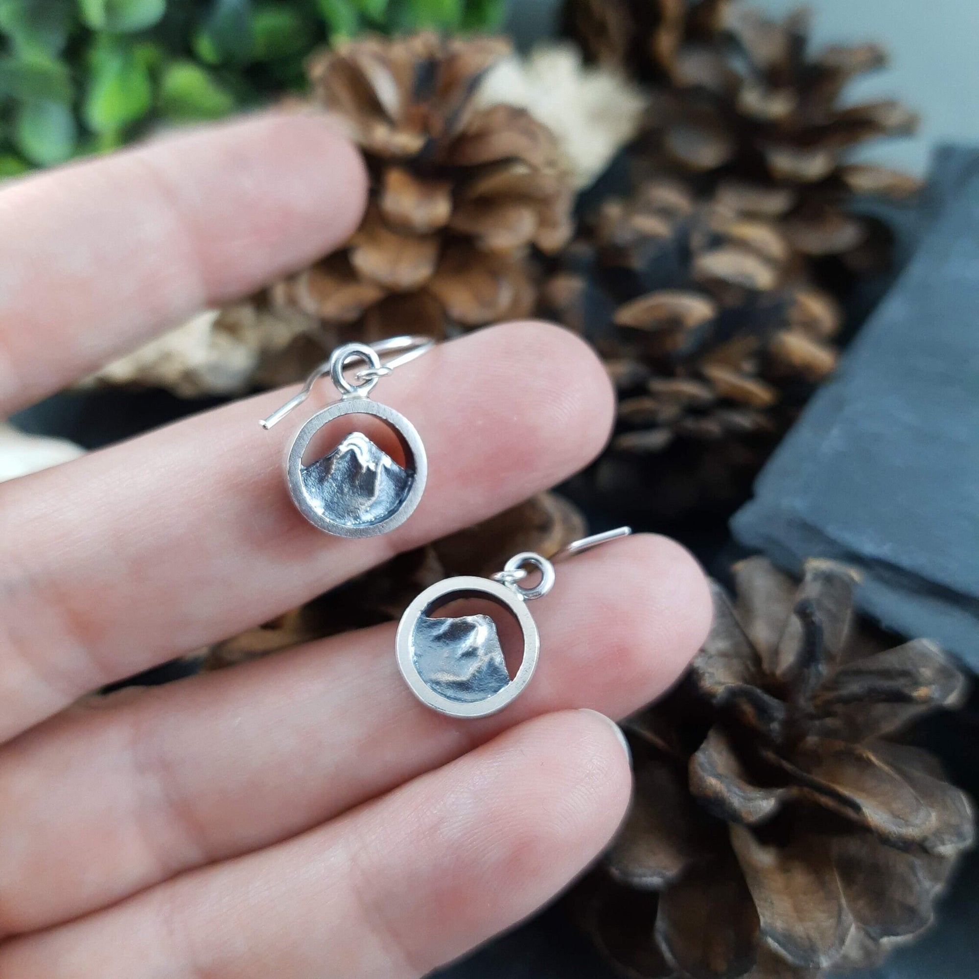 Sterling Silver Mountains Fixed Earrings