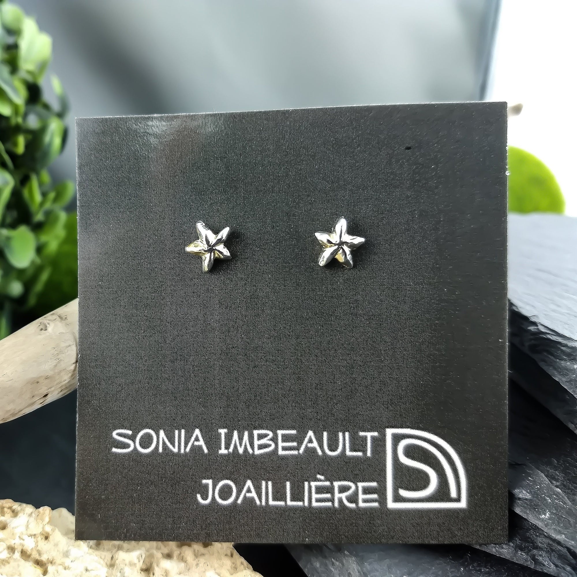 Mini 925 sterling silver star earrings for women or girls