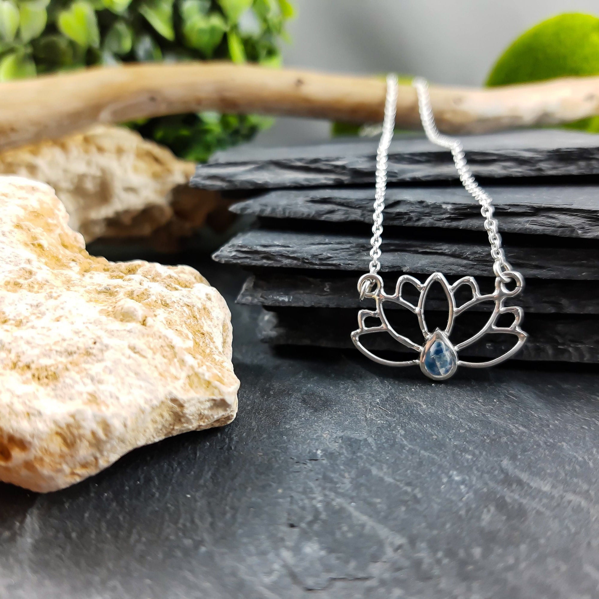 Lotus Flower Necklace in Sterling Silver