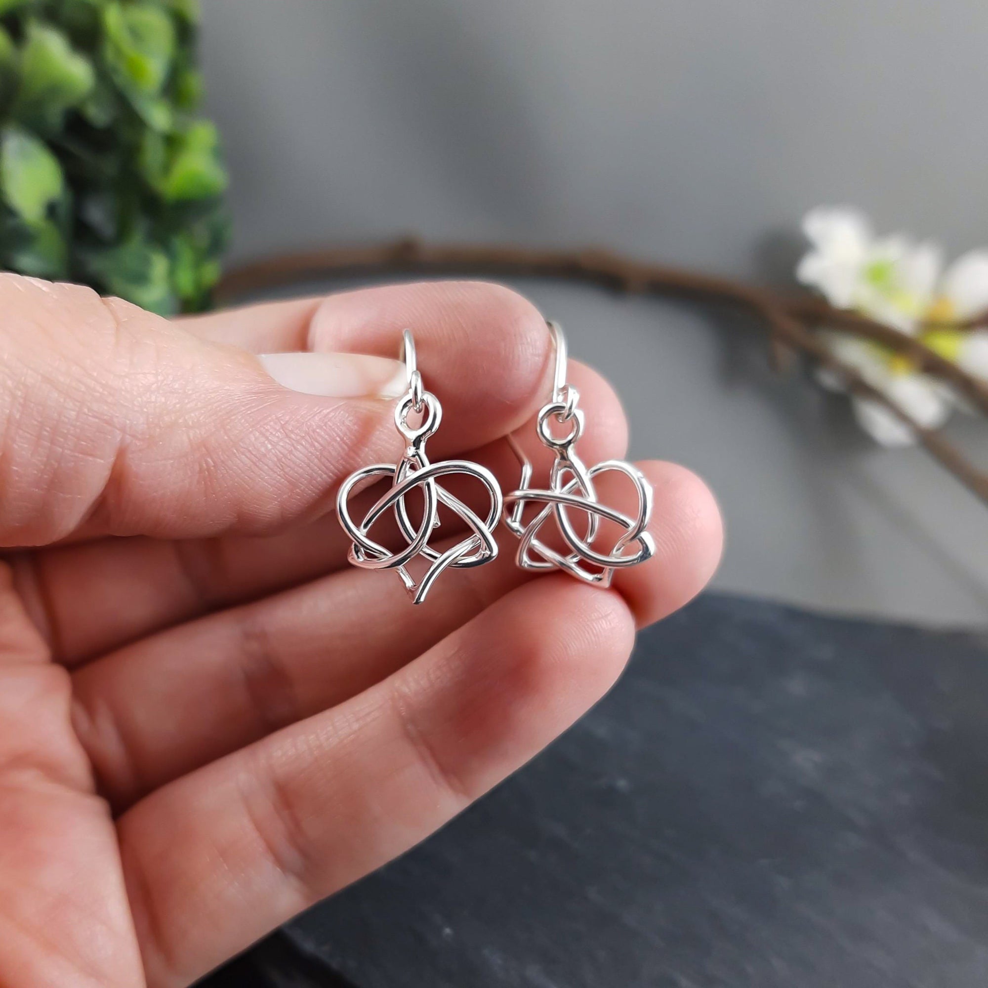 Celtic knot earrings in sterling silver