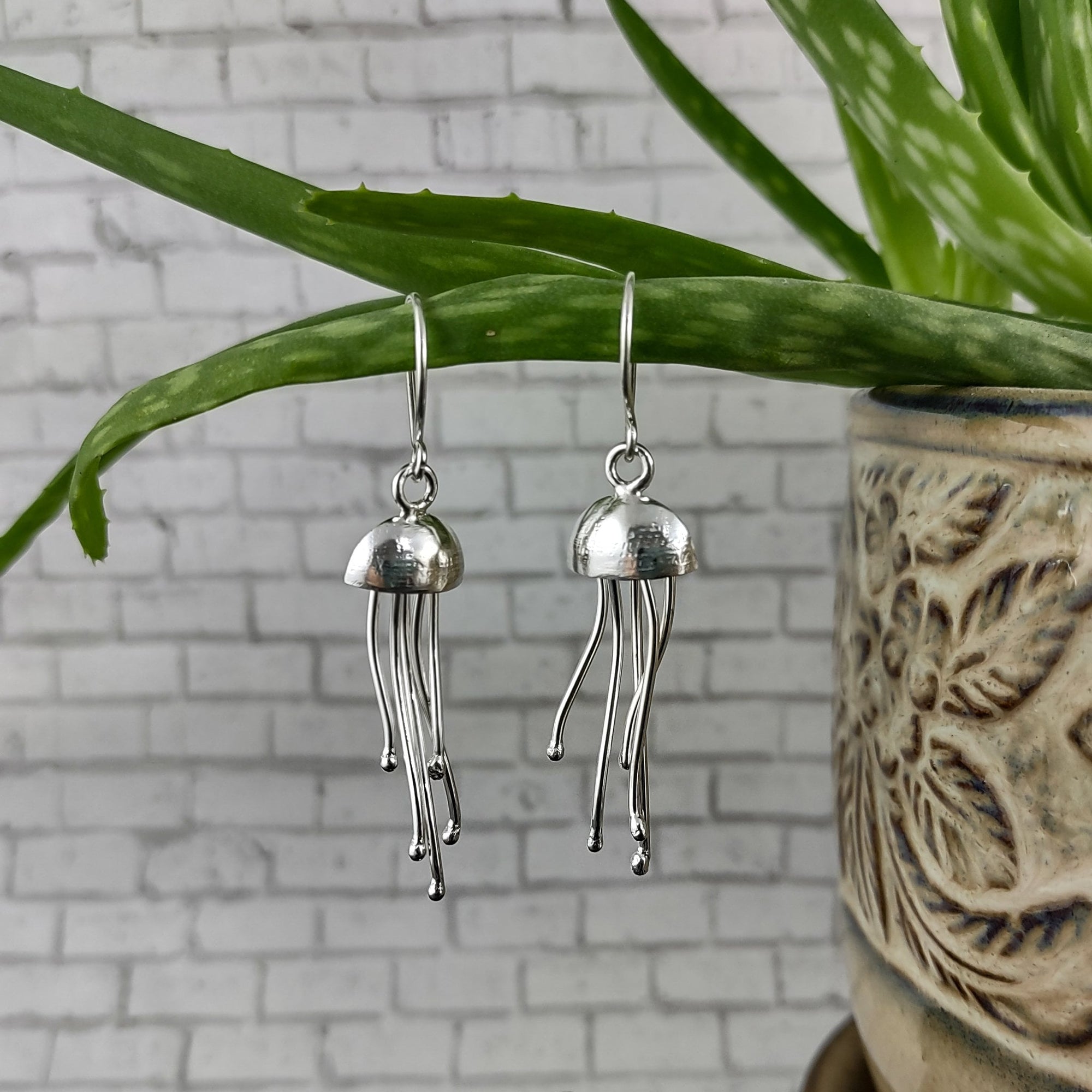 Sterling silver jellyfish earrings