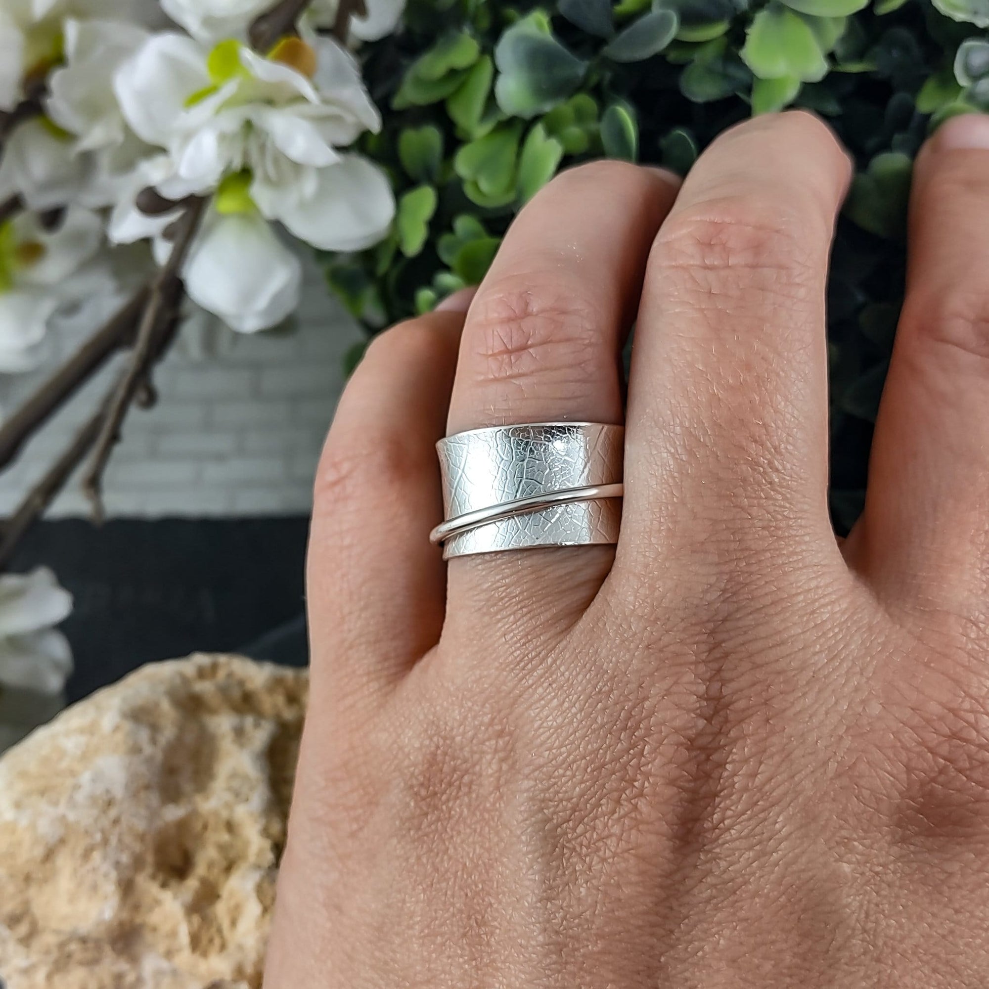Extra Large Sterling Silver Meditation Ring